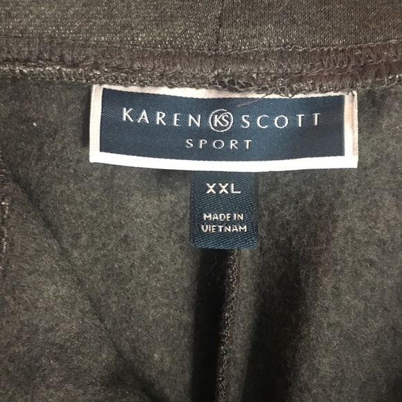 Karen Scott Sport Gray Jogging Pants High Rise Straight Leg XXL Plus Size - Picture 4 of 9